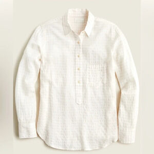 J Crew Classic Fit Popover Shirt In Soft Gauze Gingham